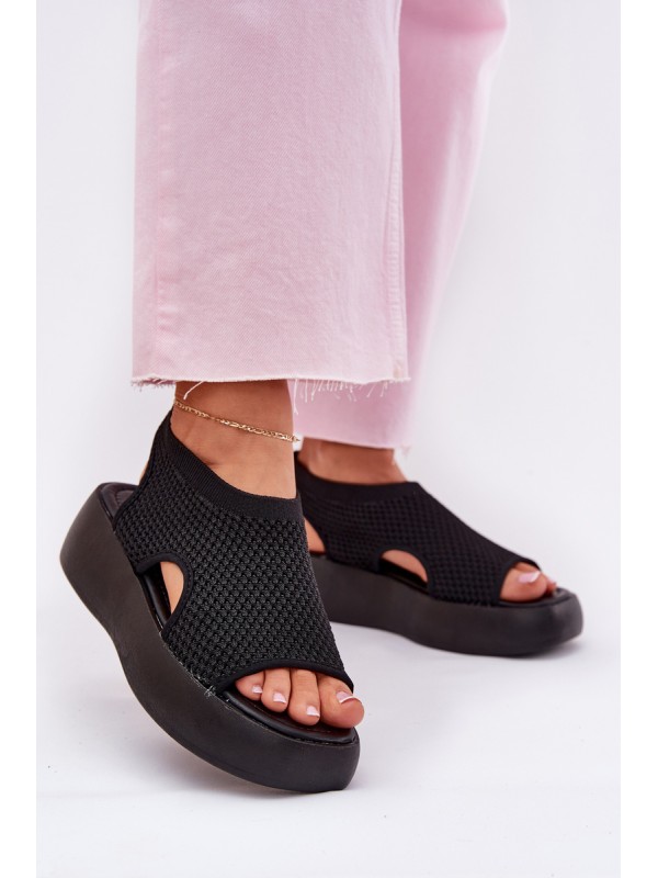 Women Sandals On Platform Black Kavira 2