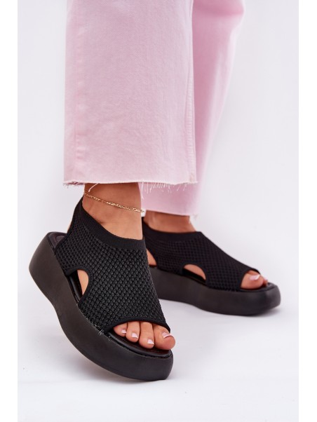 Women Sandals On Platform Black Kavira