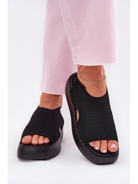Women Sandals On Platform Black Kavira