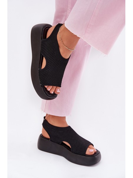 Women Sandals On Platform Black Kavira