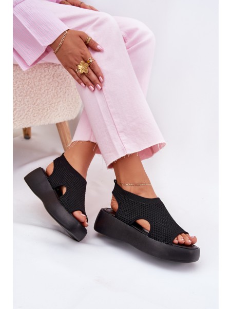 Women Sandals On Platform Black Kavira