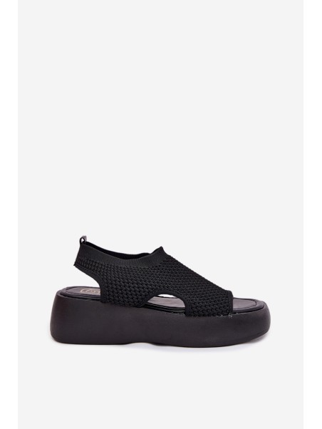 Women Sandals On Platform Black Kavira