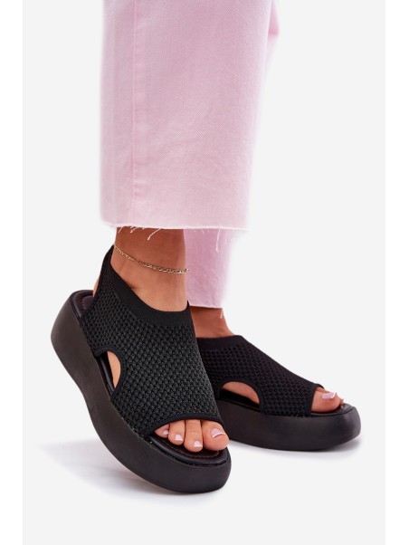Women Sandals On Platform Black Kavira