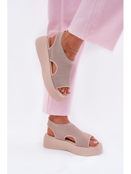 Beige Platform Sandals for Women Kavira