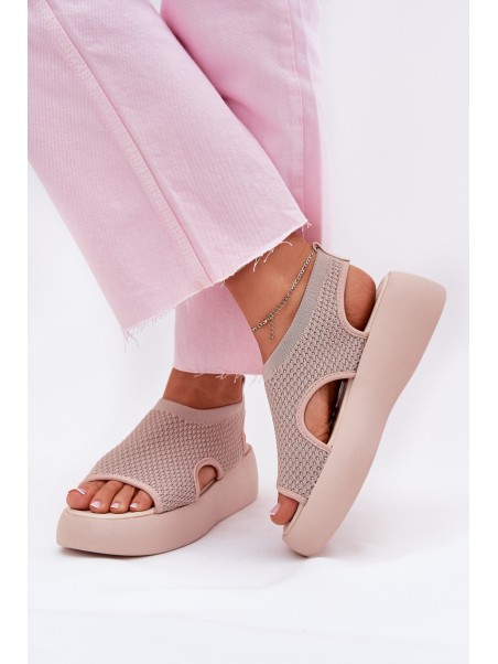 Beige Platform Sandals for Women Kavira