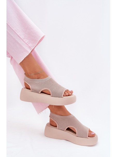 Beige Platform Sandals for Women Kavira