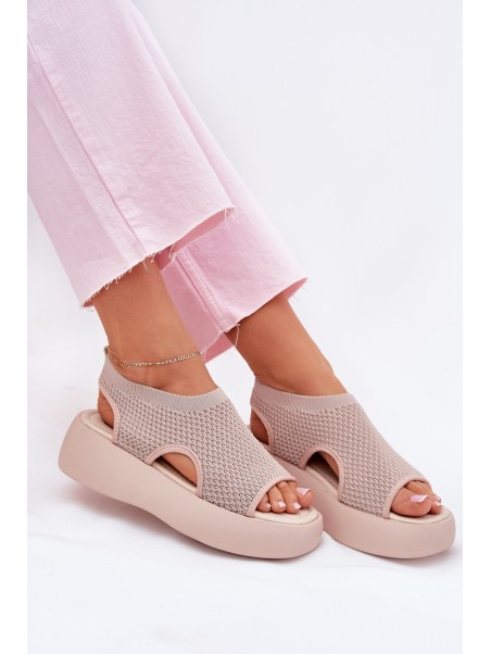 Beige Platform Sandals for Women Kavira