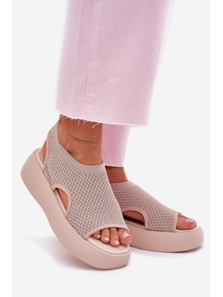 Beige Platform Sandals for Women Kavira