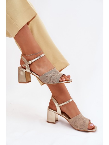 Women's Sandals With Block Heel Gold Sarena