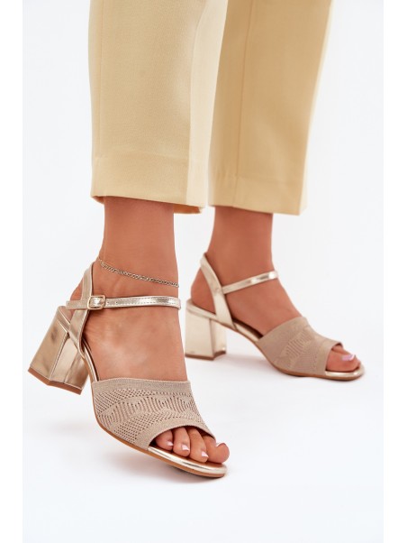 Women's Sandals With Block Heel Gold Sarena