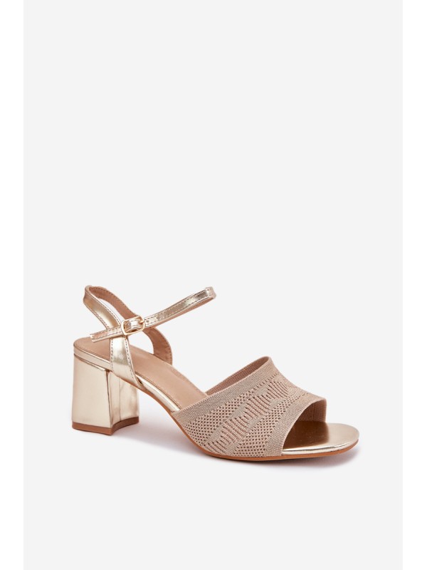 Women's Sandals With Block Heel Gold Sarena