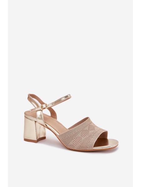 Women's Sandals With Block Heel Gold Sarena