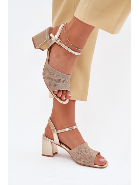 Women's Sandals With Block Heel Gold Sarena