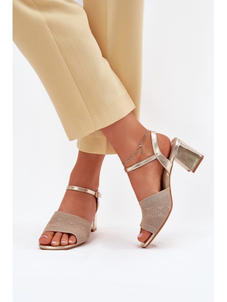 Women's Sandals With Block Heel Gold Sarena