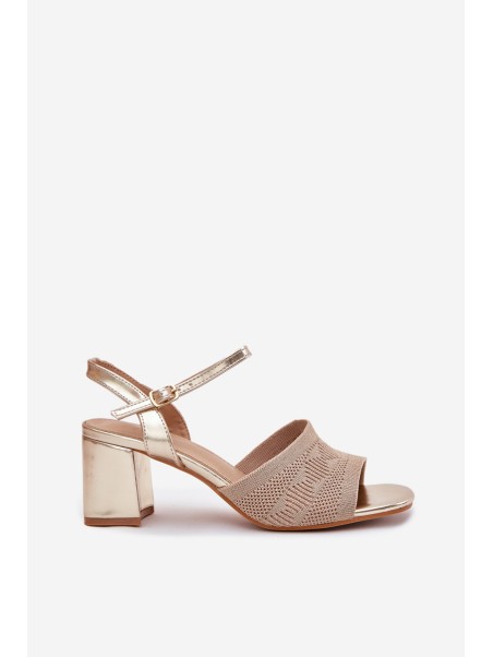 Women's Sandals With Block Heel Gold Sarena