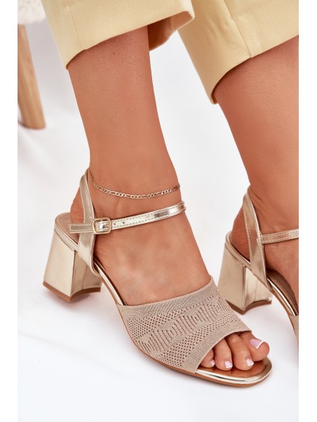 Women's Sandals With Block Heel Gold Sarena