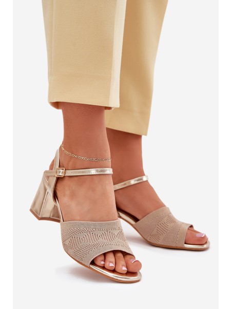 Women's Sandals With Block Heel Gold Sarena