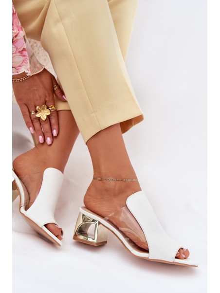 Women's Heeled Slippers White Tessira