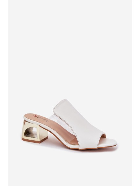 Women's Heeled Slippers White Tessira