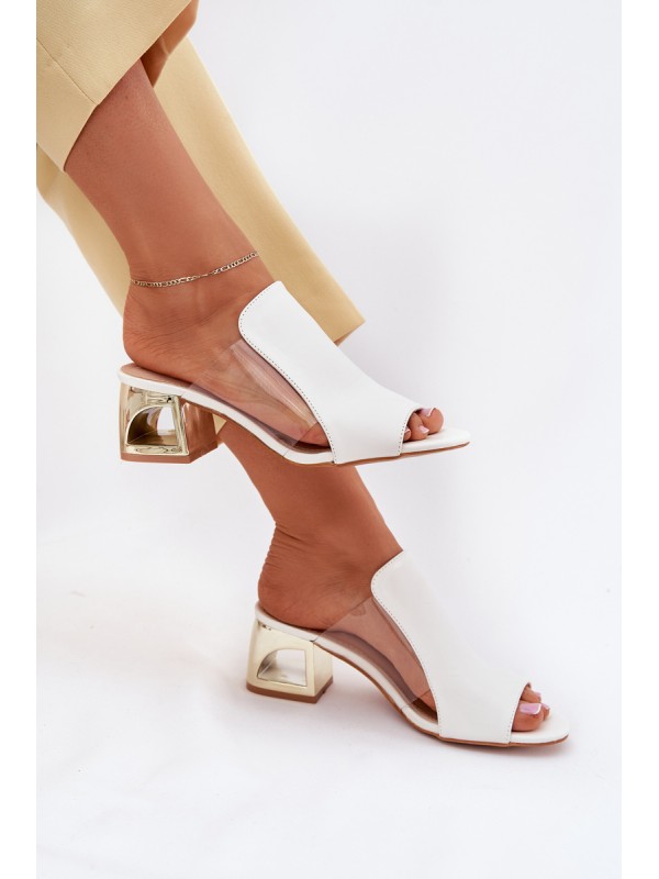 Women's Heeled Slippers White Tessira