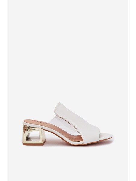 Women's Heeled Slippers White Tessira