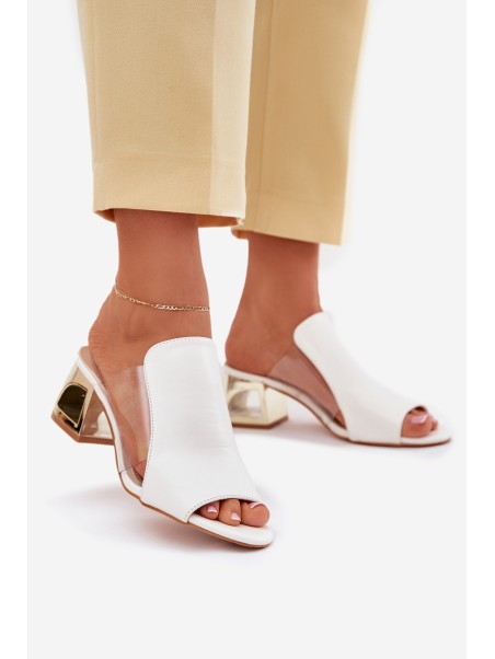 Women's Heeled Slippers White Tessira