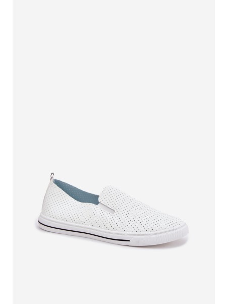 Slip On Eco Leather Women's Sneakers Sneakers With Text White Zalinne