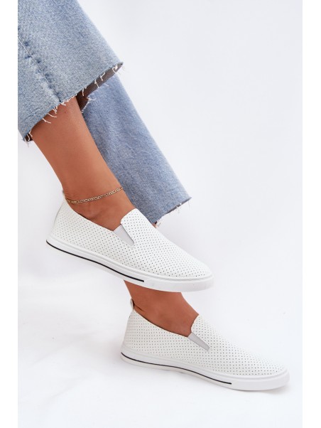 Slip On Eco Leather Women's Sneakers Sneakers With Text White Zalinne
