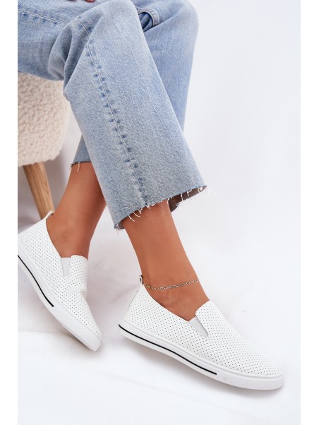 Slip On Eco Leather Women's Sneakers Sneakers With Text White Zalinne