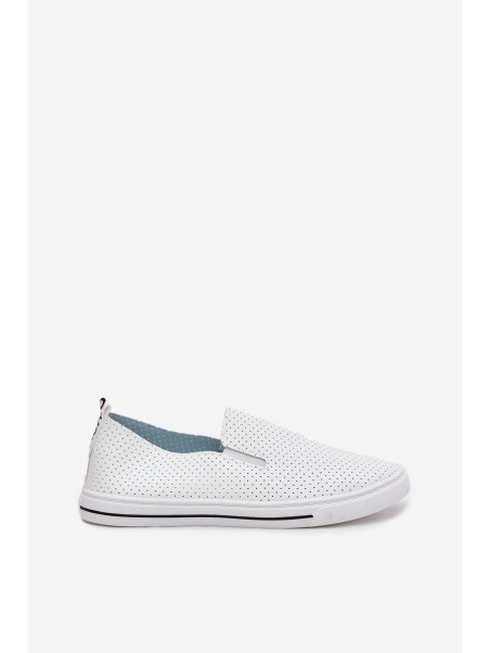 Slip On Eco Leather Women's Sneakers Sneakers With Text White Zalinne