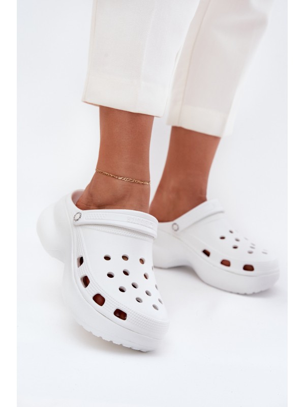 Women's Foam Slippers On Massive Sole Big Star RR274A119 White 2