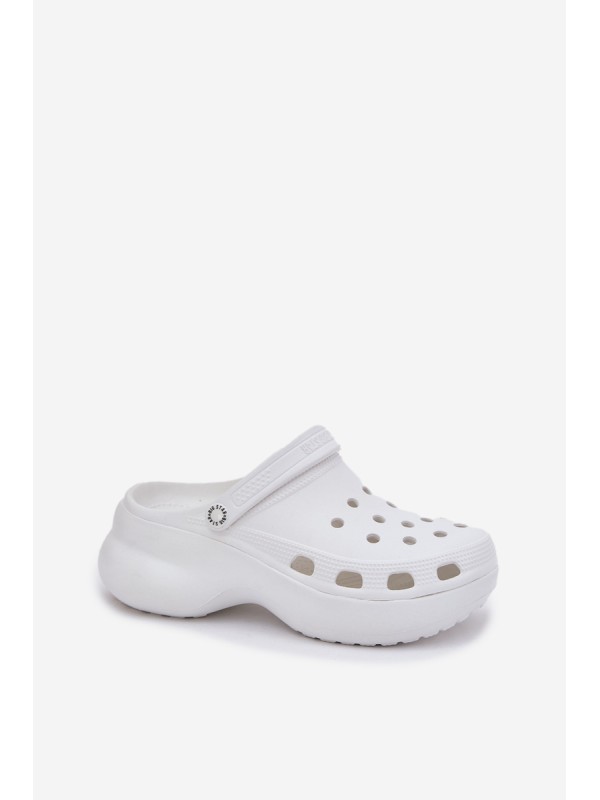 Women's Foam Slippers On Massive Sole Big Star RR274A119 White Women's Foam Slippers On Massive Sole Big Star RR274A119 White