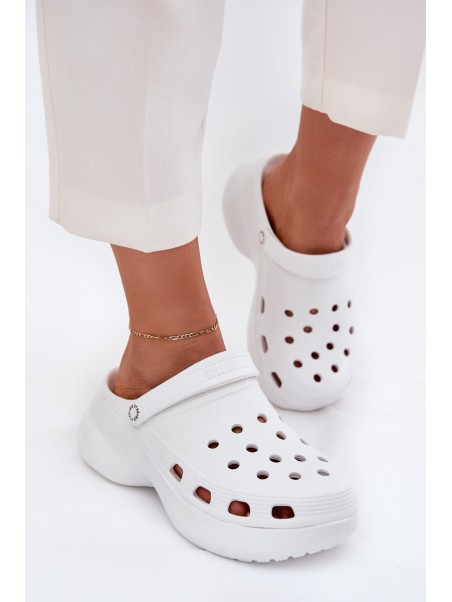 Women's Foam Slippers On Massive Sole Big Star RR274A119 White