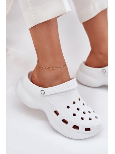 Women's Foam Slippers On Massive Sole Big Star RR274A119 White