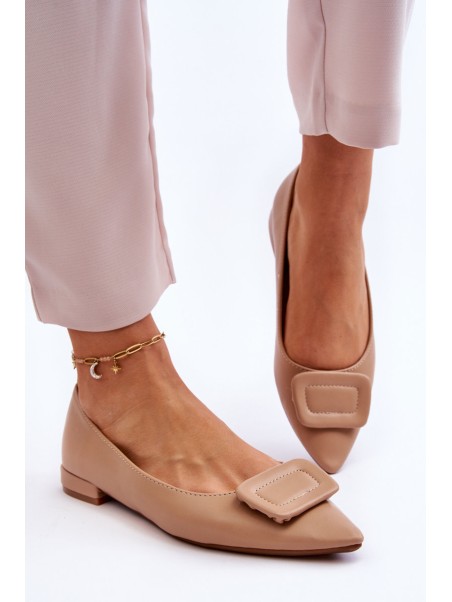 Classic Ballerinas With Decoration Beige Rivea