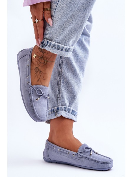Women's Suede Moccasins Blue Si Passione