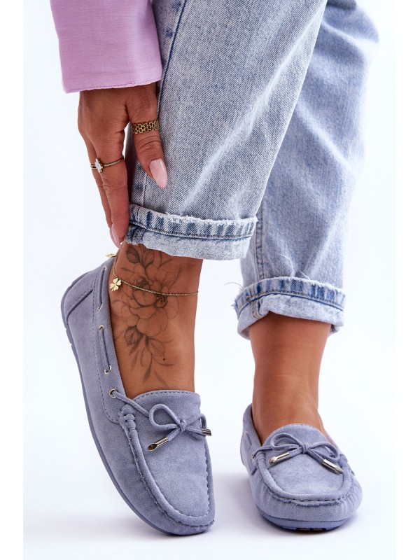 Women's Suede Moccasins Blue Si Passione
