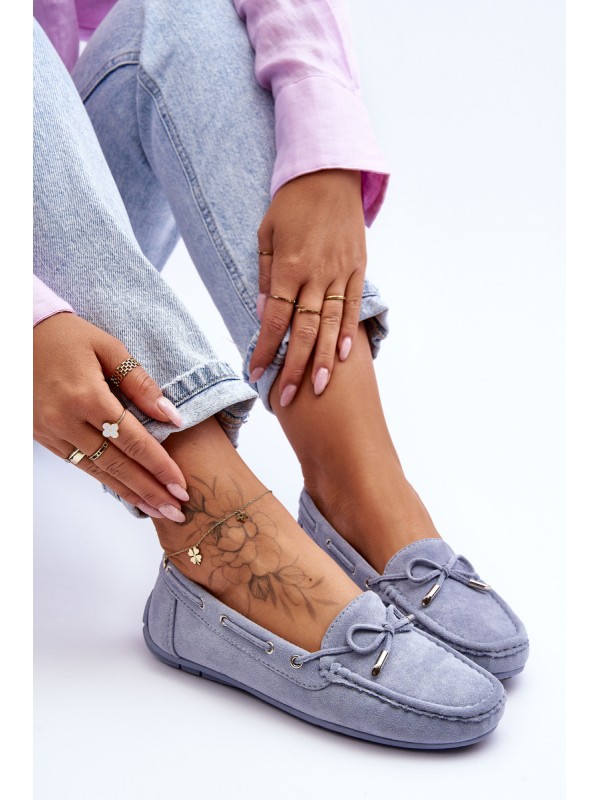 Women's Suede Moccasins Blue Si Passione