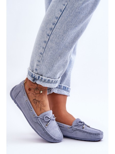 Women's Suede Moccasins Blue Si Passione