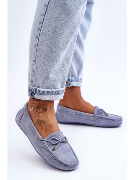 Women's Suede Moccasins Blue Si Passione