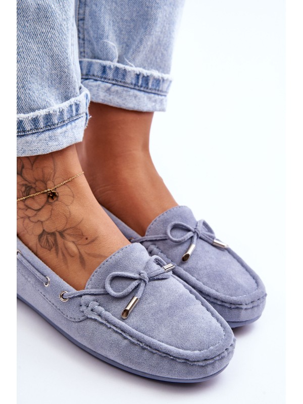 Women's Suede Moccasins Blue Si Passione