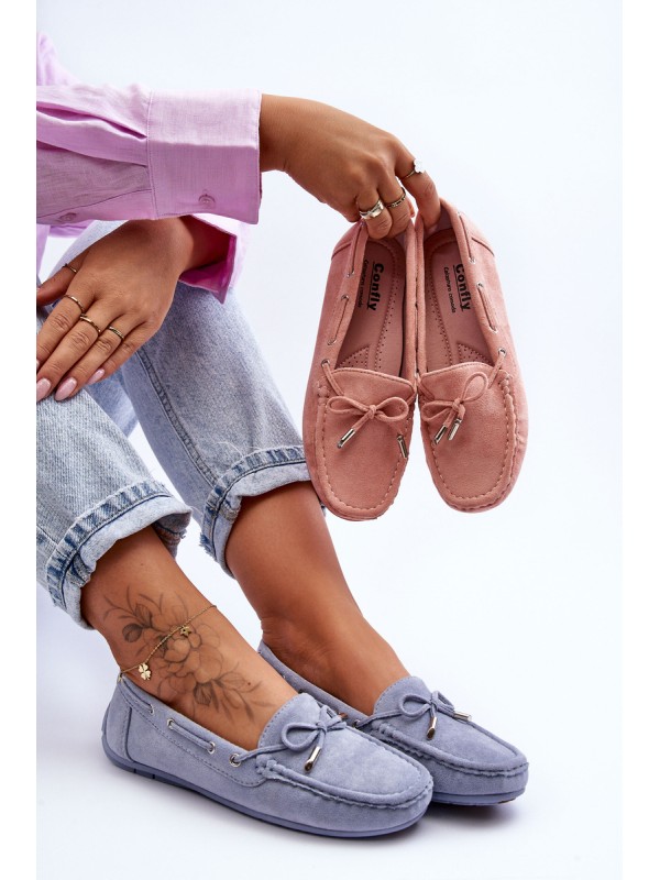 Women's Suede Moccasins Blue Si Passione