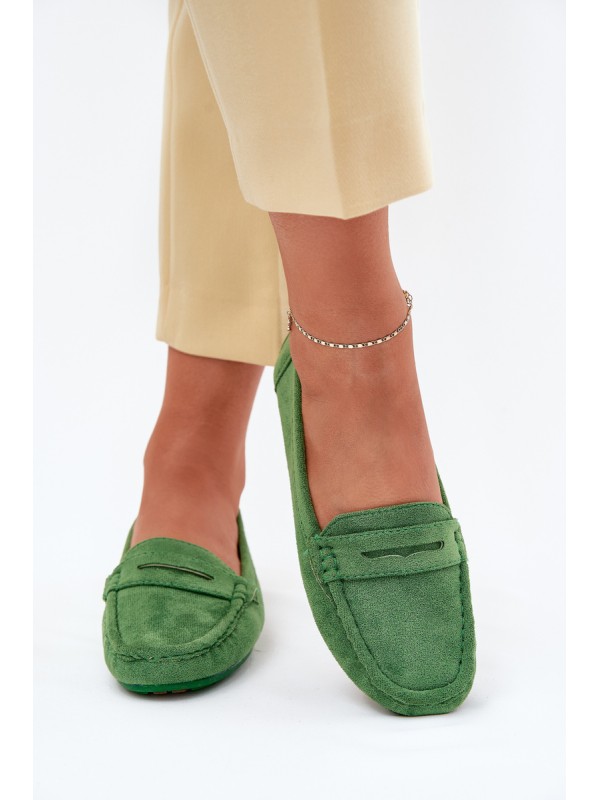 Women's Suede Moccasins Green Lenvie 2