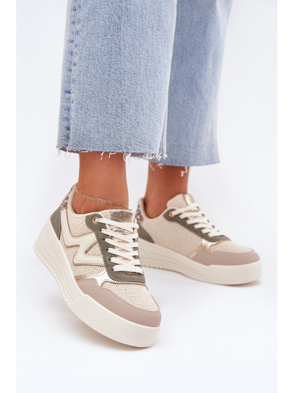Women's Platform Sneakers Leopard Beige Kelsia 2