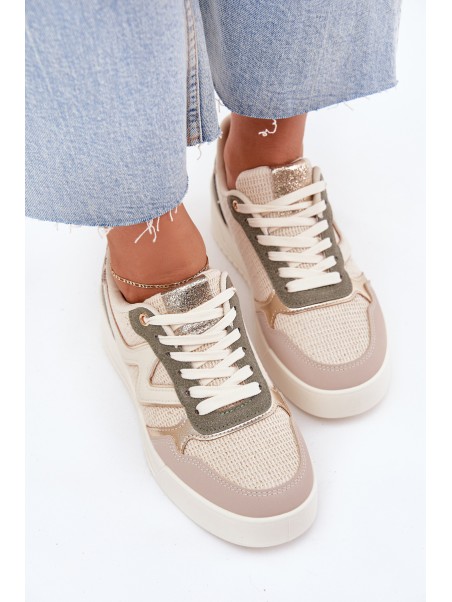 Women's Platform Sneakers Leopard Beige Kelsia