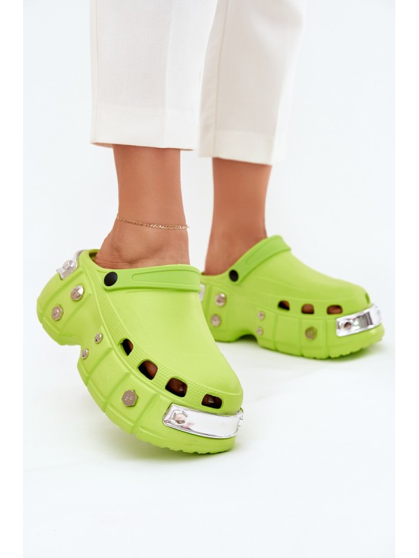 Women's sandals on a massive platform lime green Korina 2