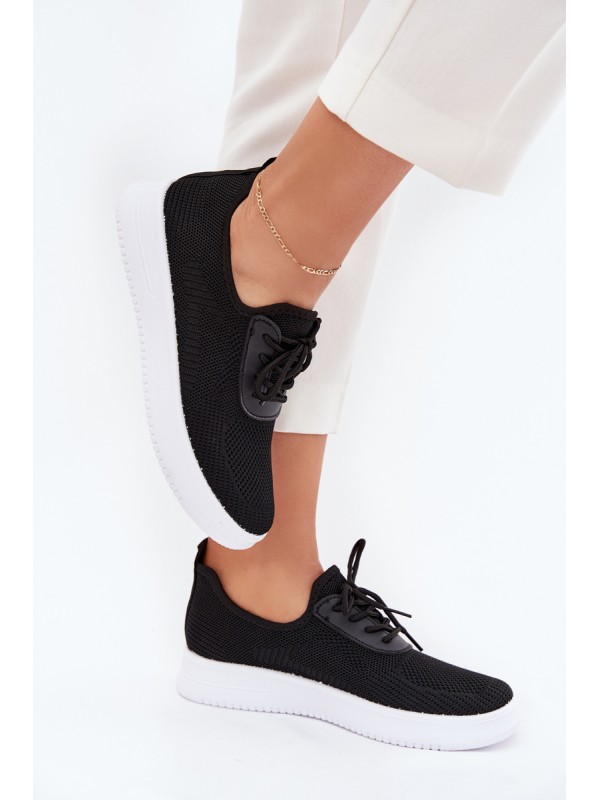 Fabric Slip-On Sports Shoes On Platform Women's Black Kalyra