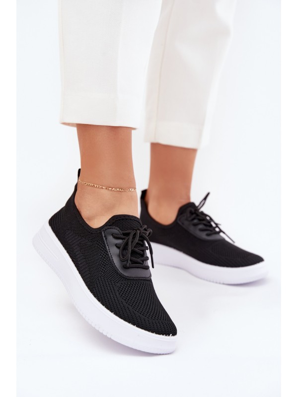 Fabric Slip-On Sports Shoes On Platform Women's Black Kalyra 2