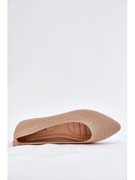 Mesh Fabric Women's Ballet Flats Dark Beige Sarina