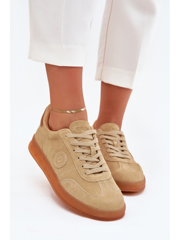 Women's Suede Sneakers Big Star RR274849 HI-POLY SYSTEM Beige Women's Suede Sneakers Big Star RR274849 HI-POLY SYSTEM Beige